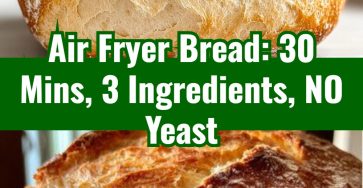 Air Fryer Bread in 30 Mins! (3-Ingredient No Yeast Recipe)