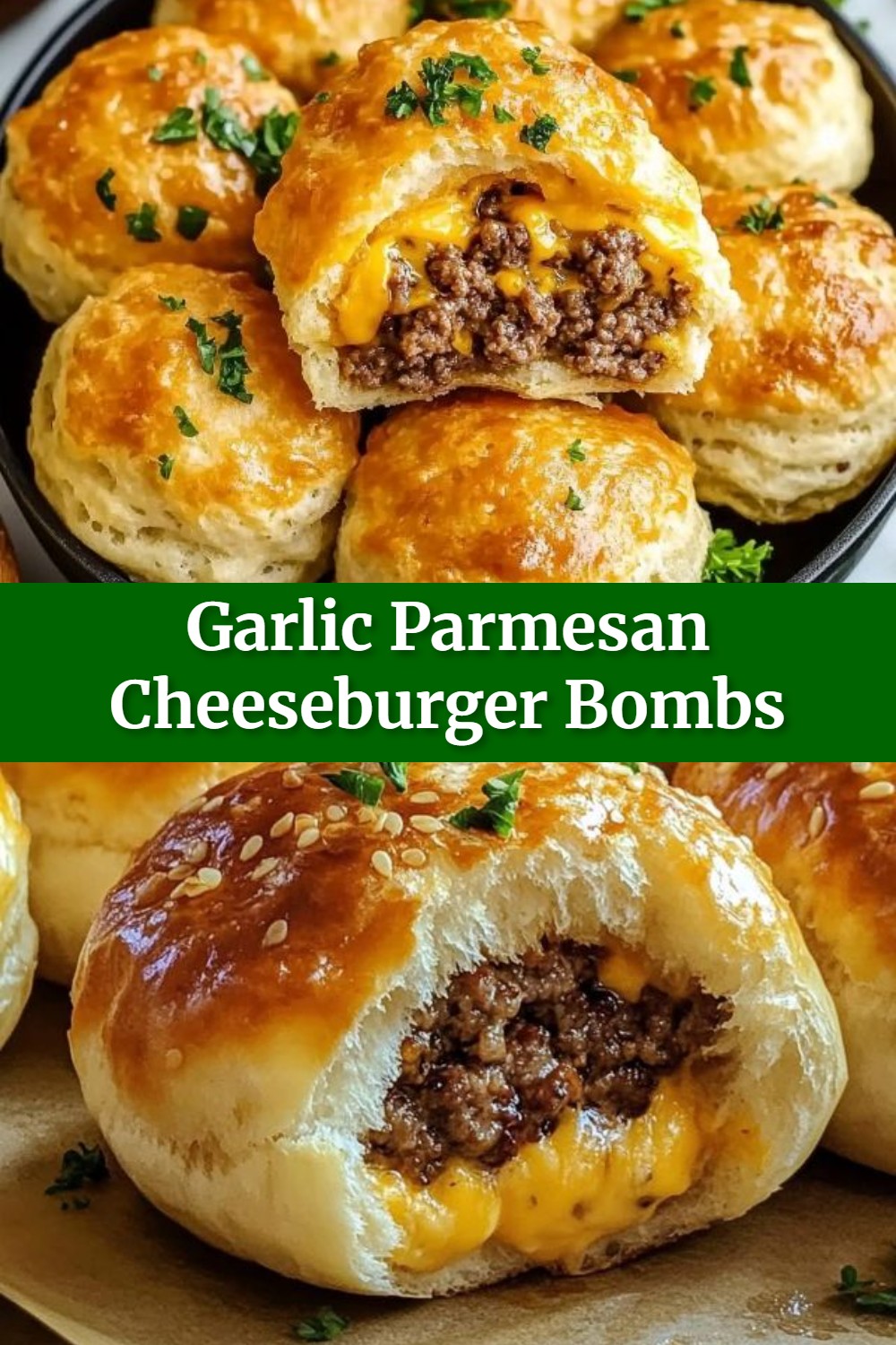 Garlic Parmesan Cheeseburger Bombs