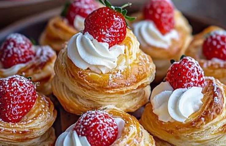Raspberry Cream Puffs