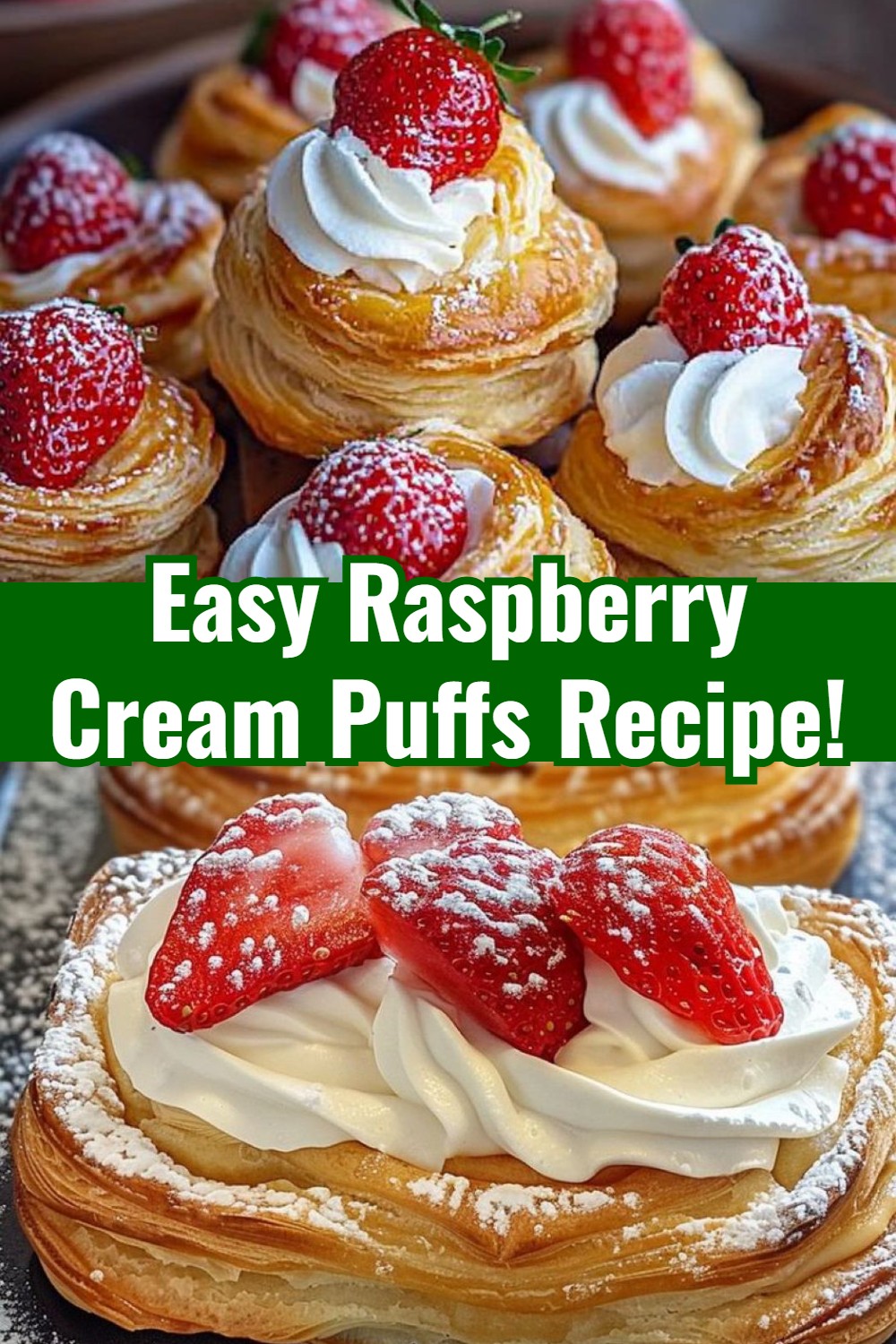 Raspberry Cream Puffs