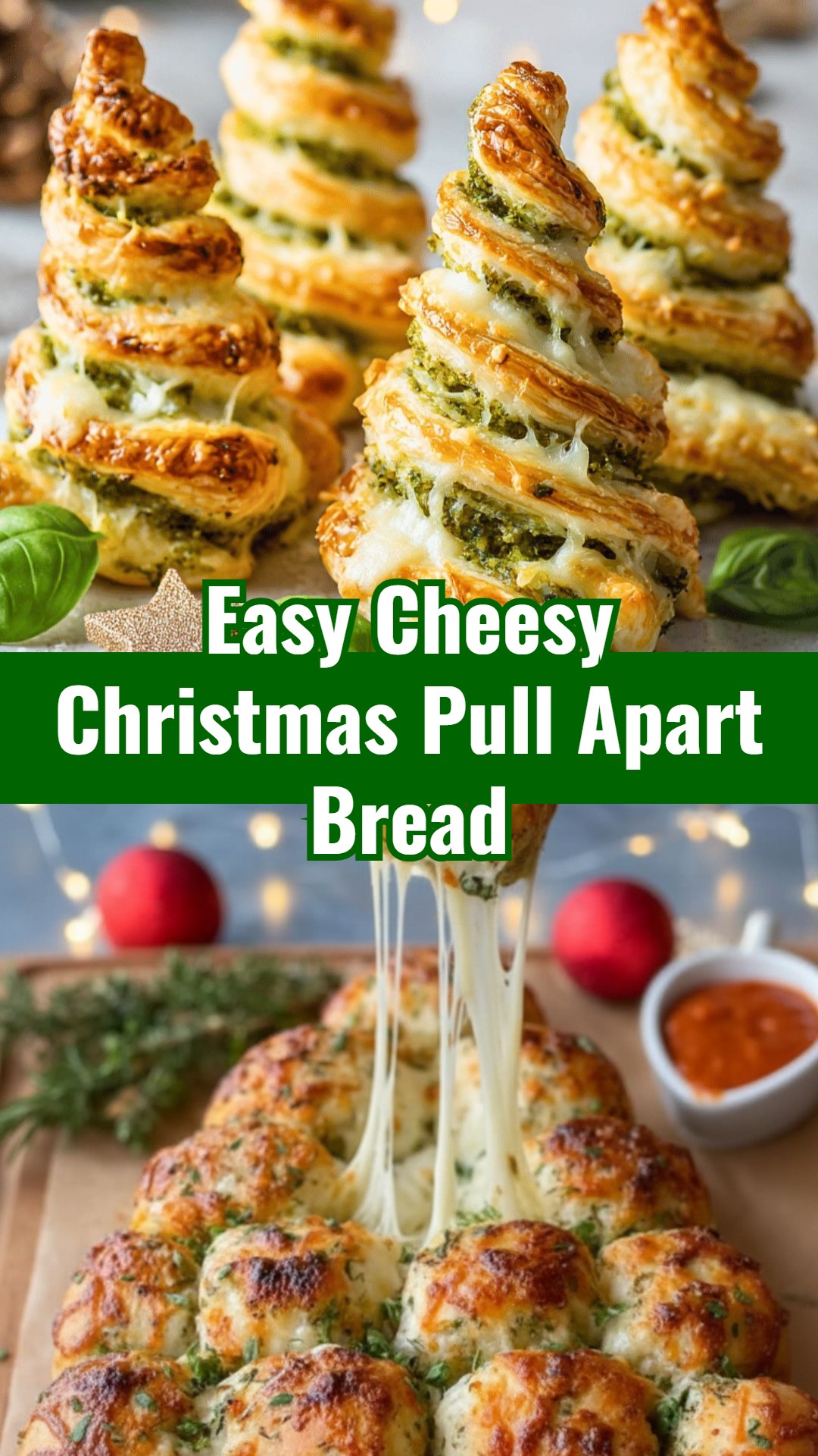 Easy Cheesy Christmas Pull Apart Bread Tree Appetizer