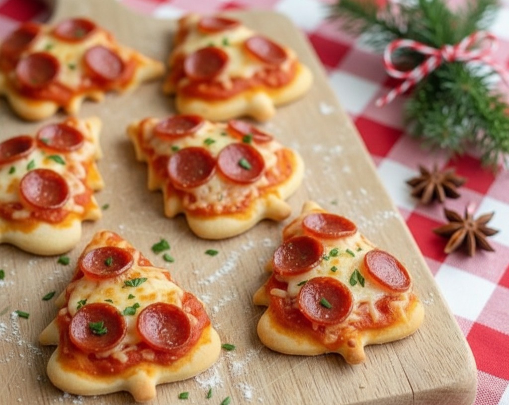 Easy Christmas Tree Pizza: Fun Kids Dinner & Holiday Appetizer serving