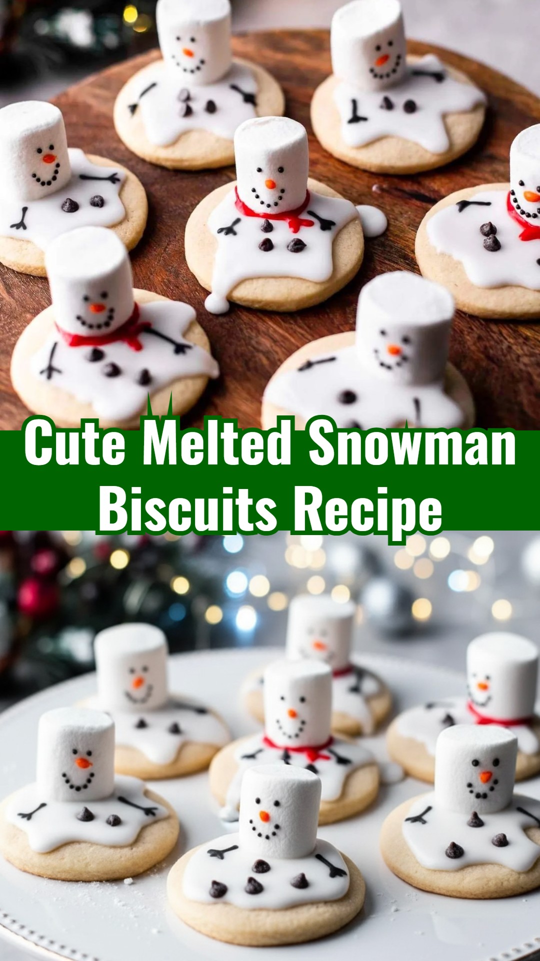 Easy Melted Snowman Biscuits for Kids Christmas Party Fun