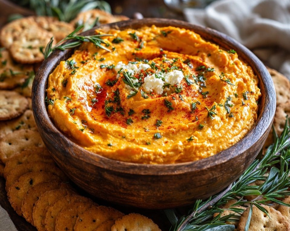 Easy Fall Thanksgiving Pumpkin Whipped Feta Dip