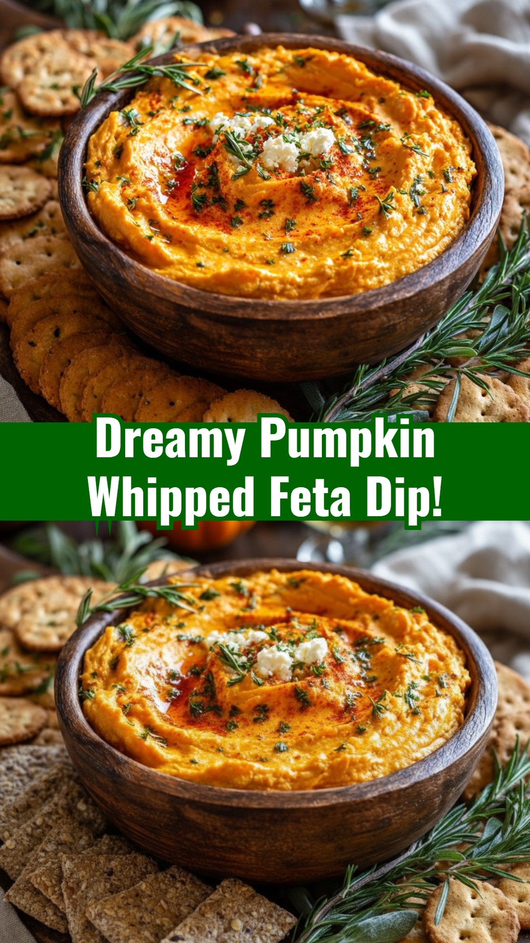 Easy Fall Thanksgiving Pumpkin Whipped Feta Dip
