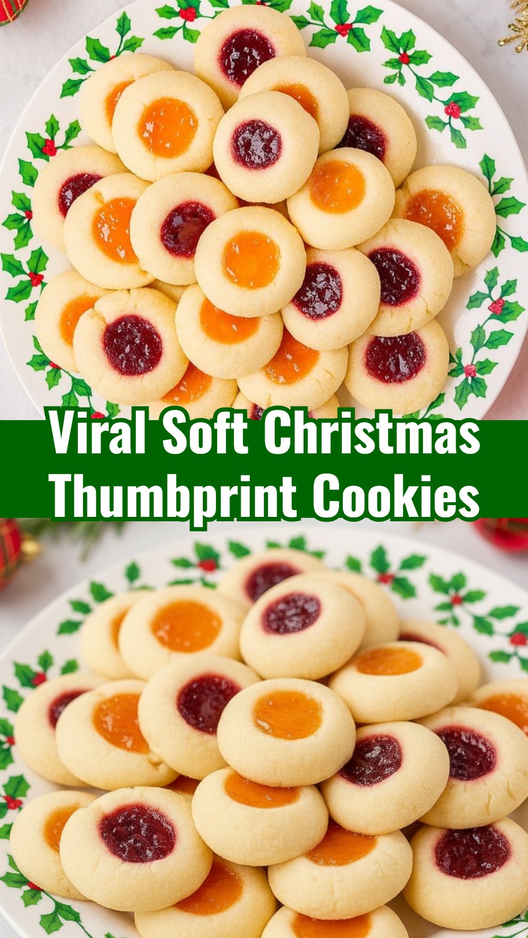 Easy Homemade Soft Christmas Thumbprint Cookies