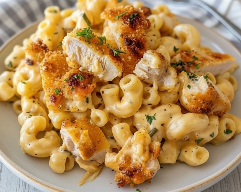 Easy Cheesy Chicken Pasta Delicious Lunch and Dinner Recipe serving