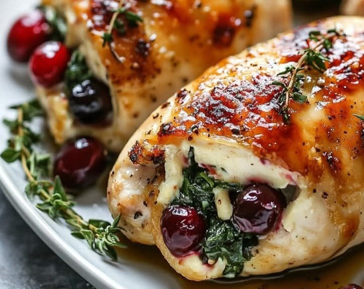 Easy Cranberry Brie Stuffed Chicken for Festive December Dinners overview