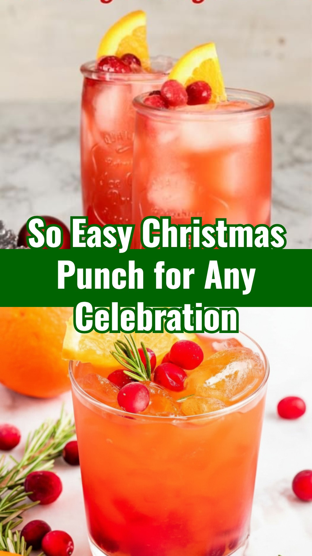 Easy Cranberry Rosemary White Christmas Sangria Punch