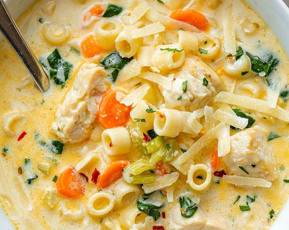 Easy Creamy Chicken Pasta Soup for Healthy Family Cold Nights overview