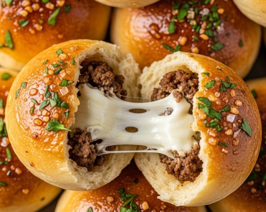 Easy Garlic Parmesan Cheeseburger Bombs overview