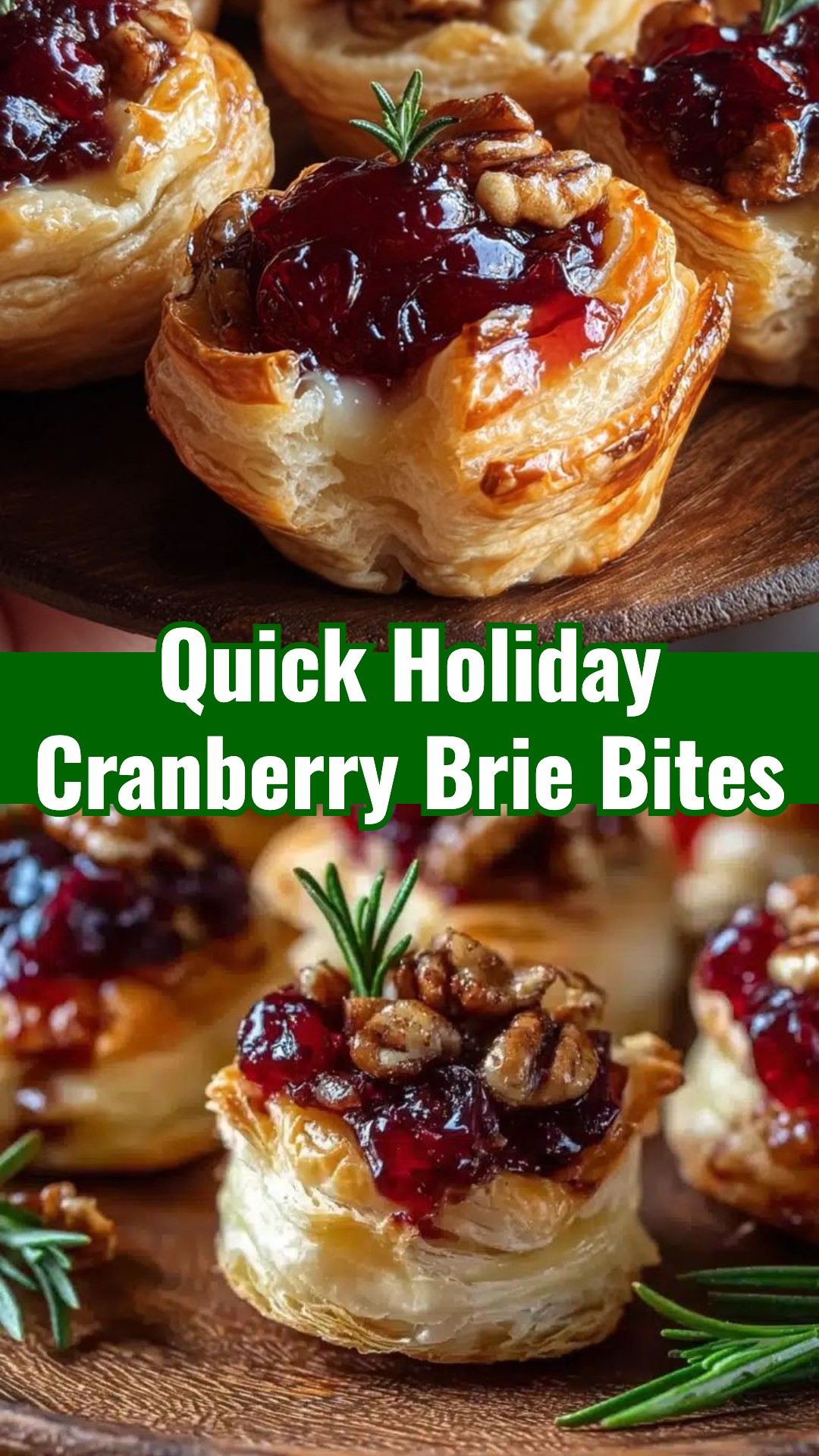 Easy Holiday Cranberry Brie Puff Pastry Bites