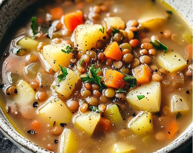 Easy Lentil Vegetable Soup Recipe How To Make Tasty Vegan Lentils overview
