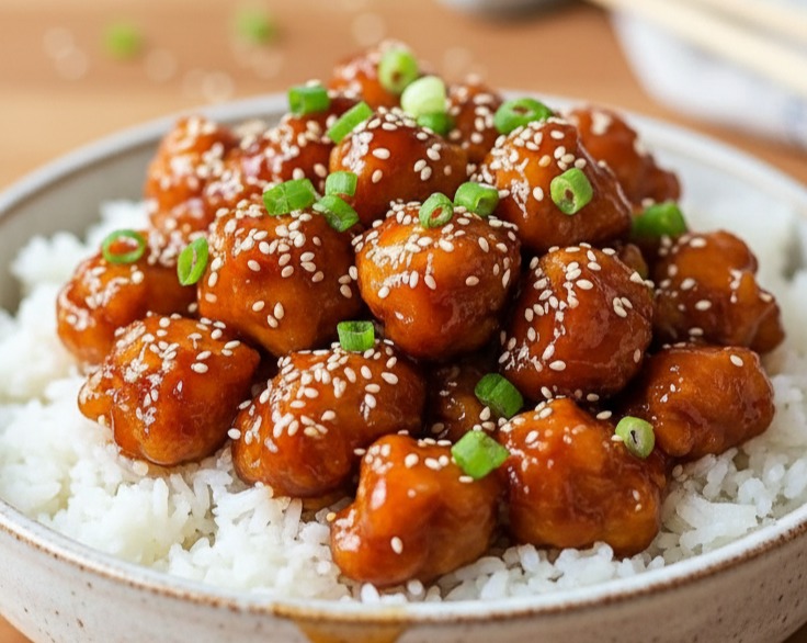 Easy Sesame Chicken Chinese Takeout Sesame Chicken Recipe Easy serving