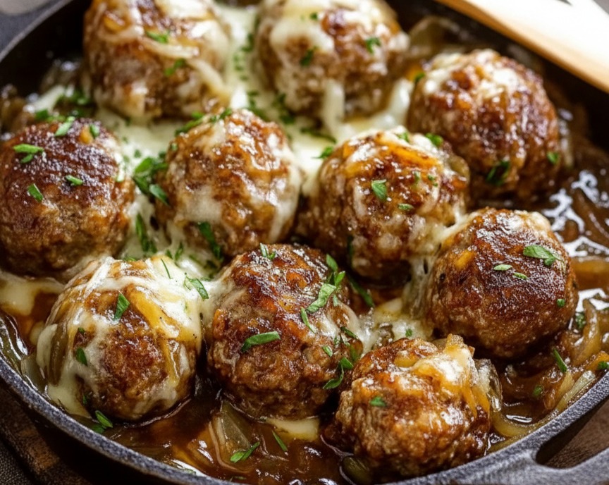 French Onion Meatballs Quick Meat Recipes Different Meatball Recipes serving