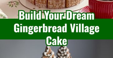 Homemade Gingerbread Village Christmas Cake Design