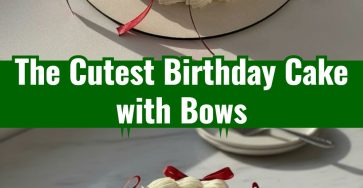 Aesthetic Vintage Birthday Cake with Bows