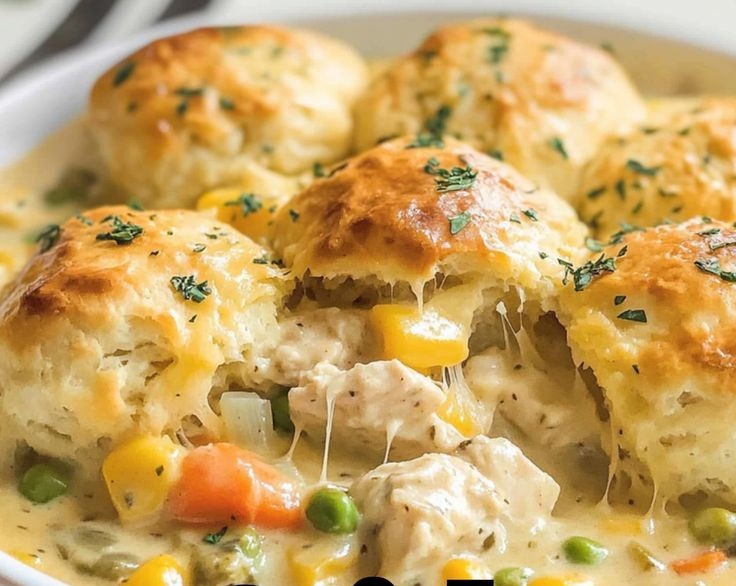 Easy Chicken Pot Pie with Biscuits Homemade Chicken Pot Pie overview