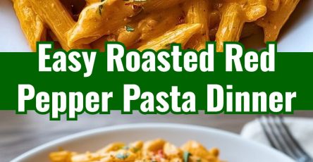 Easy Quick Healthy Roasted Red Pepper Pasta Homemade Recipe