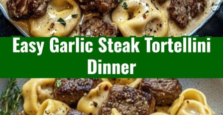 Easy Weeknight Garlic Steak Tortellini Skillet Pasta Dinner