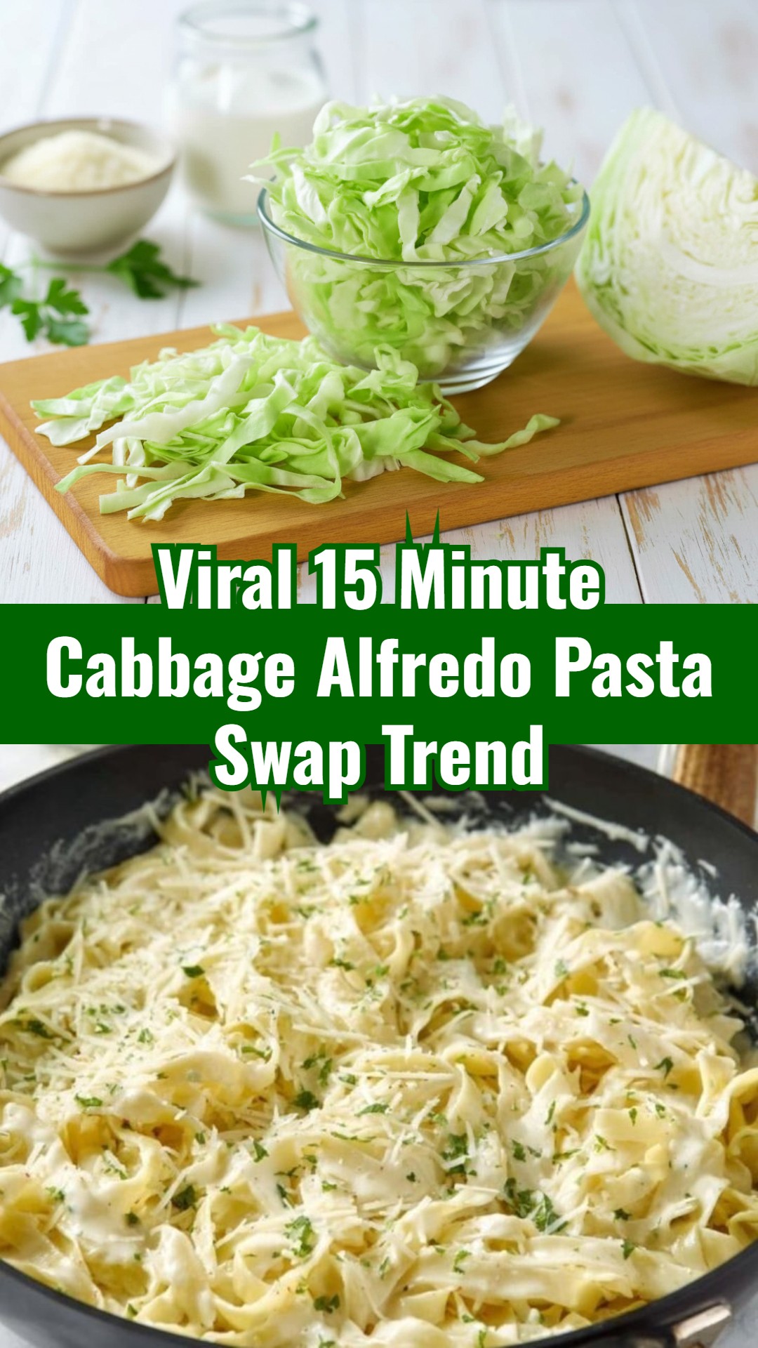 Viral 15 Minute Cabbage Alfredo Low Carb Keto Noodles